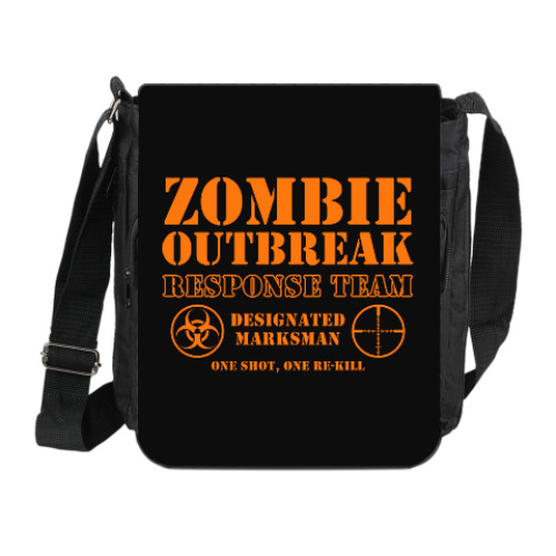 Сумка на плечо (мини-планшет) с принтом Зомби апокалипсис. Отряд быстр