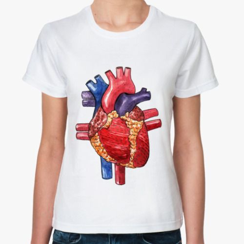 Классическая футболка с принтом Сердце