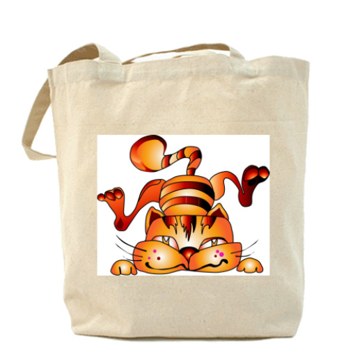 Сумка шоппер с принтом рыжий кот