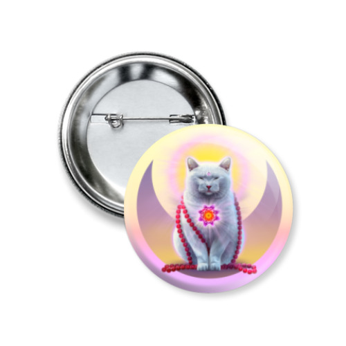 Значок 37мм с принтом Котобудда