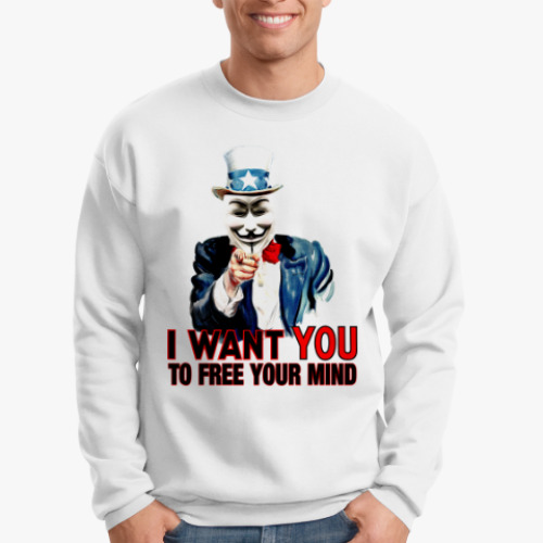 Свитшот с принтом Anonymous Uncle Sam