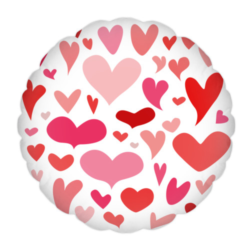 Подушка с принтом Сердца  Валентинка  День святого Валентина