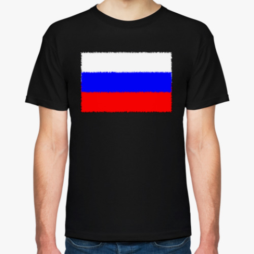 Футболка с принтом Российский флаг