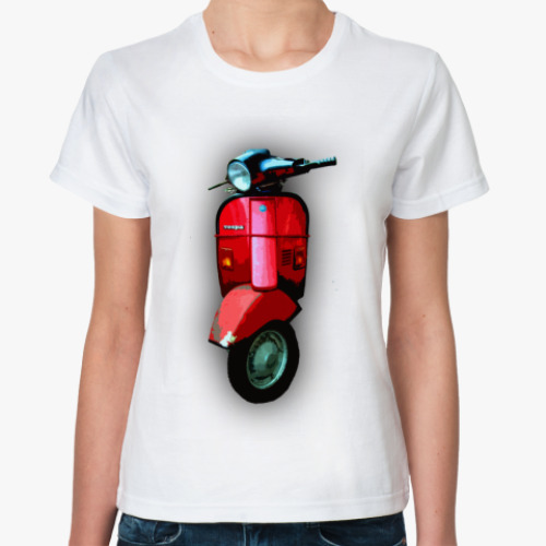 Классическая футболка с принтом vespa 9