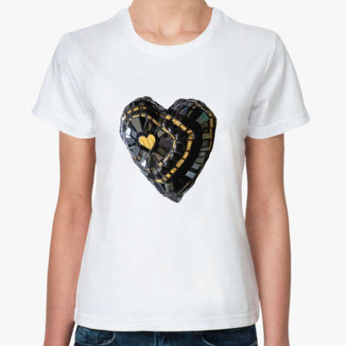 Классическая футболка Мозаика Чёрное сердце