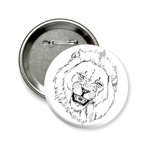 Значок 58мм с принтом Царь зверей