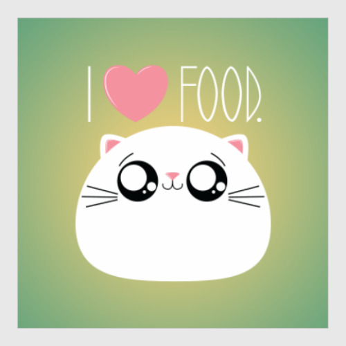 Постер Я люблю еду I love food