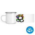 Кружка металлическая белая (круговая запечатка)