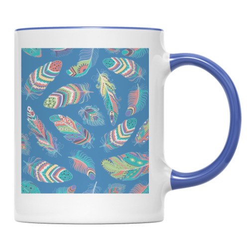 Кружка с принтом Пёрышки