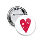 Значок 37 мм Сердце с зубастой ухмылкой