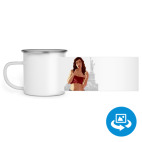 Кружка металлическая белая (круговая запечатка)