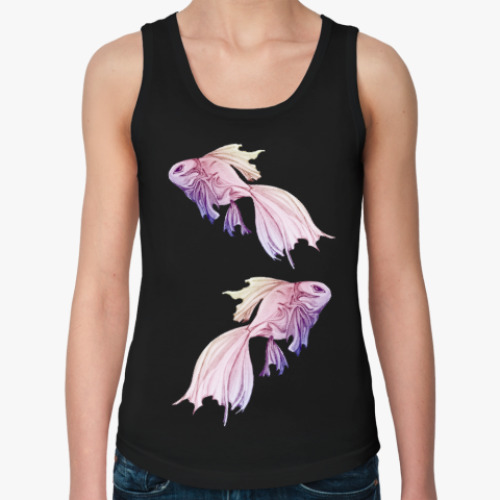 Женская майка с принтом Дивные создания - рыбы