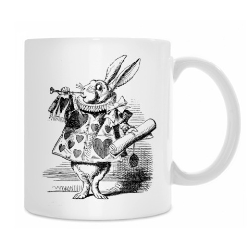 Кружка с принтом Белый кролик