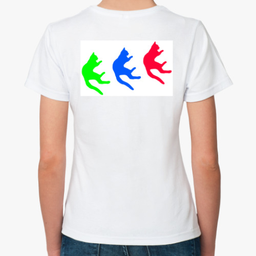 Классическая футболка с принтом Падающие коты