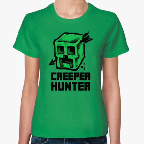 Женская футболка Creeper Hunter . Minecraft
