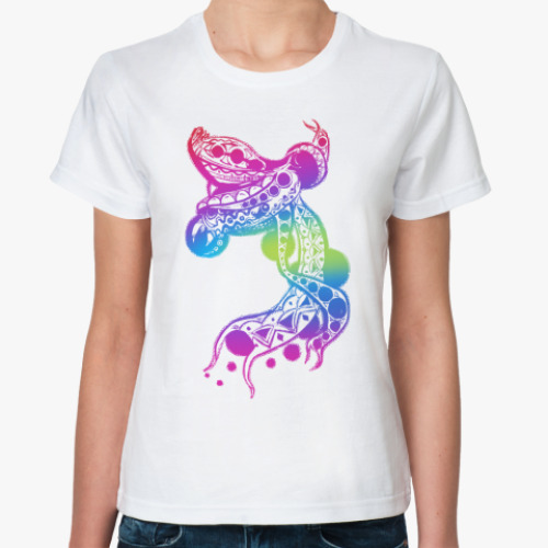 Классическая футболка с принтом 'Жар-птица'