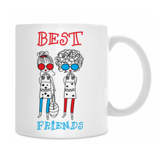 Кружка с принтом Best friends