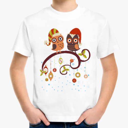 Детская футболка с принтом Две совы