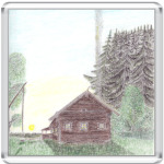 Деревня, вечер, Русский Север