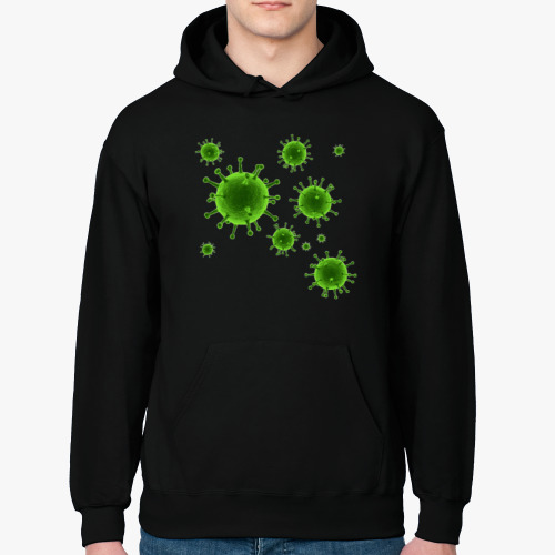 Толстовка худи с принтом Коронавирус 3D