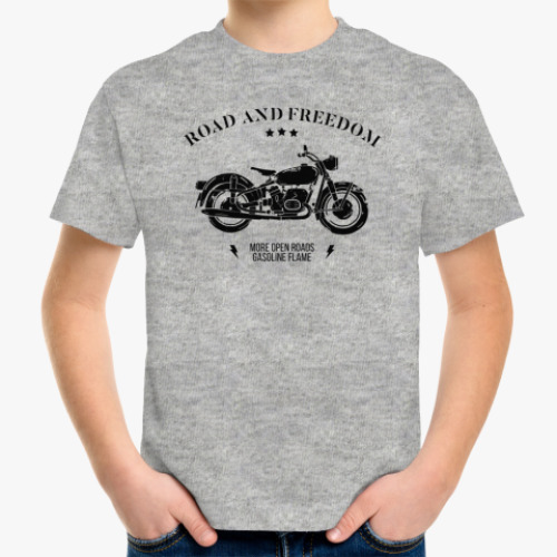 Детская футболка Король дорог (мотоцикл)