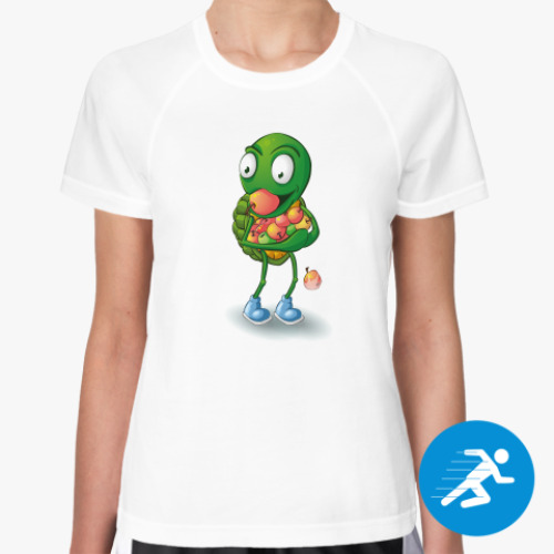 Женская спортивная футболка Добрый Черепашонок с яблоками