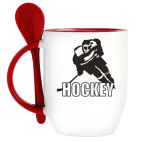 Кружка с ложкой Hockey.