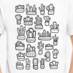 Коллекция смешных кактусов в горшочках