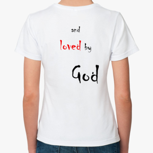 Классическая футболка с принтом I love God