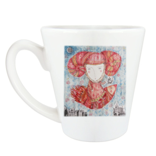 Чашка Латте с принтом Принцесса летит на чаепитие