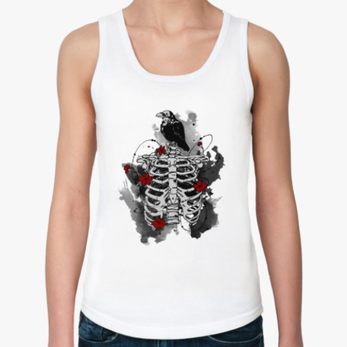 Женская майка с принтом Черный ворон