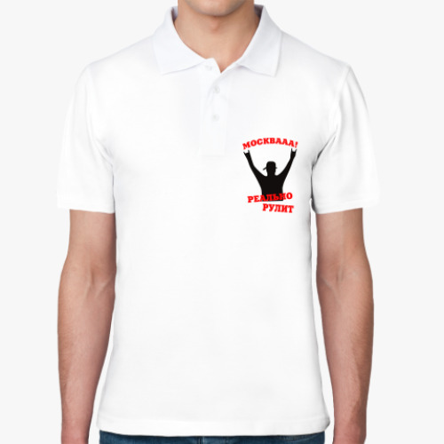 Рубашка поло с принтом Москва реально рулит