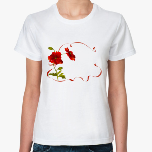 Классическая футболка с принтом   Маки