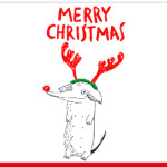 Новогодняя такса олень