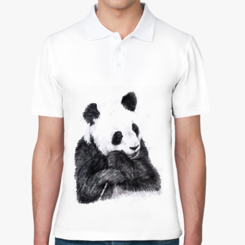 Рубашка поло с принтом Панда и бамбук