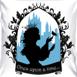 Прекрасная принцесса с поющей птичкой. Силуэт