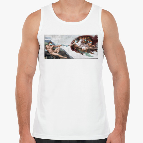 Майка с принтом СОТВОРЕНИЕ АДАМА / КОРОНАВИРУС