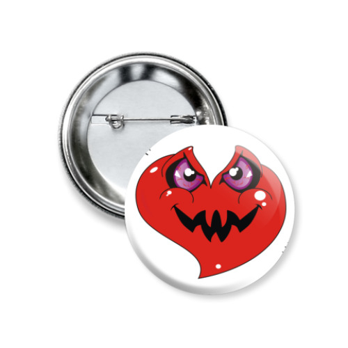 Значок 37мм с принтом Сердце