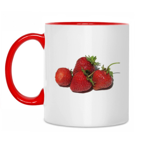 Кружка с принтом Клубника
