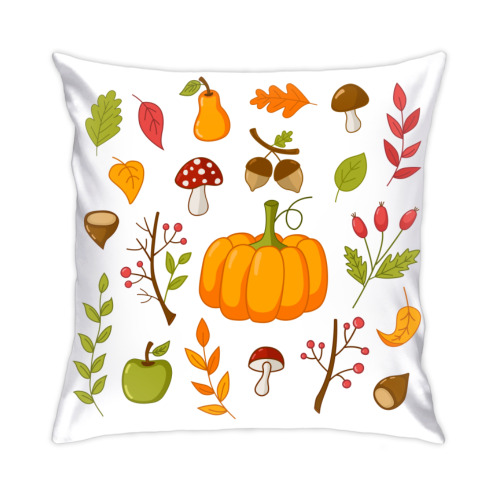 Подушка с принтом Осенний узор