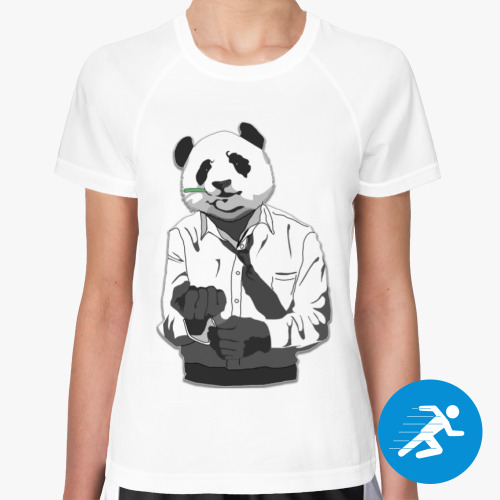 Женская спортивная футболка Panda man