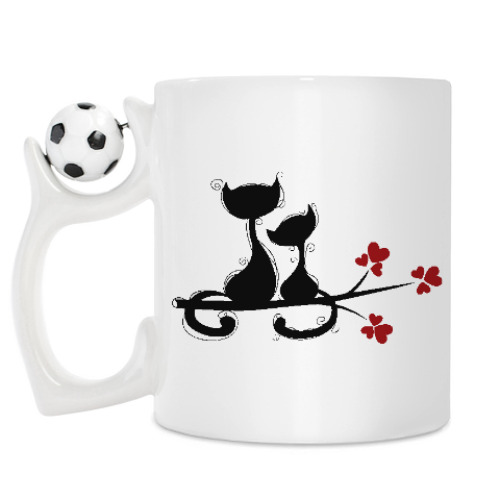 Кружка с принтом Любовь и кошки
