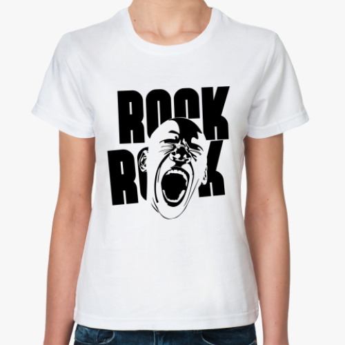 Классическая футболка с принтом ROCK