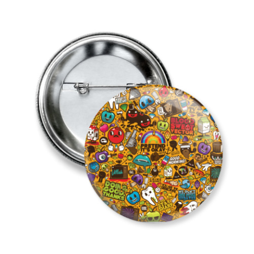 Значок 50мм с принтом smily