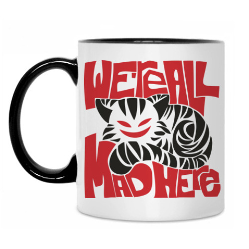 Кружка с принтом Чеширский Кот