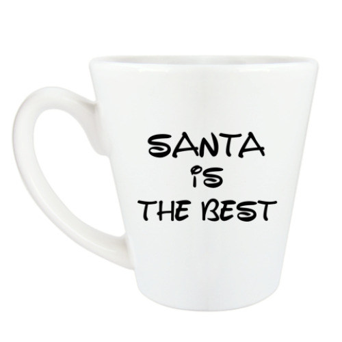Чашка Латте с принтом Надпись Santa is the best