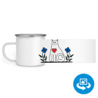 Кружка металлическая белая (круговая запечатка)