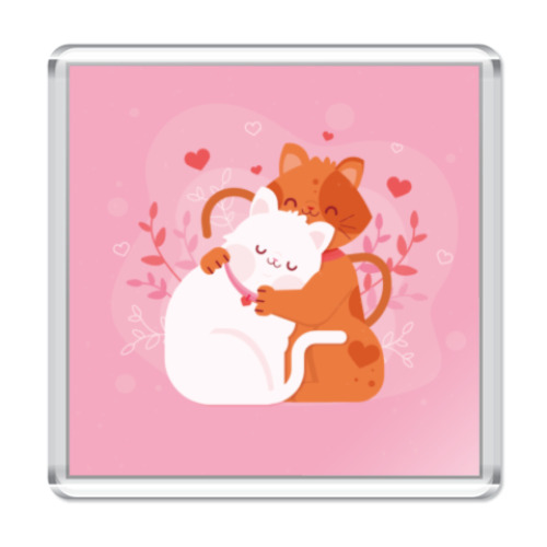 Магнит с принтом Котики