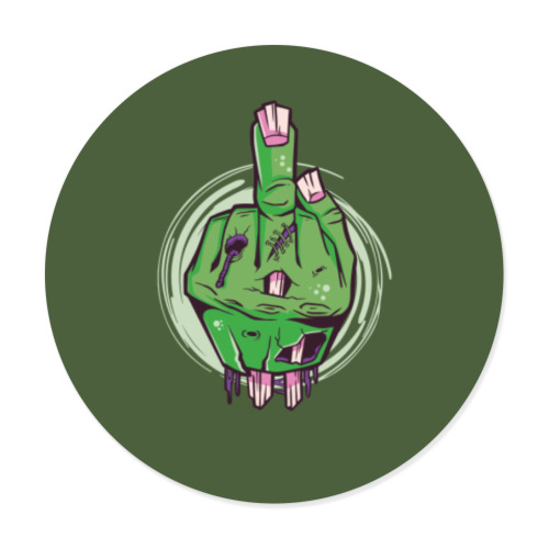 Виниловые наклейки с принтом Средний палец мертвеца