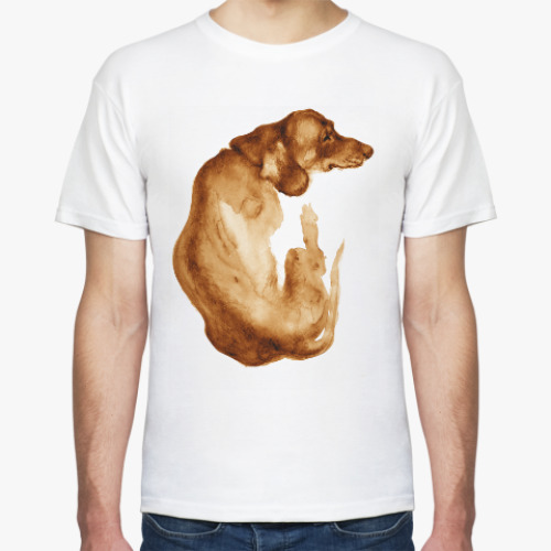 Футболка с принтом Акварельная такса